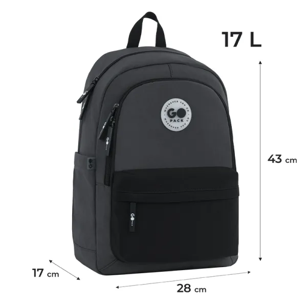 Рюкзак шкільний підлітковий GoPack Education Teens 141L Чорний, сірий (GO26-141L-4) - Фото 1