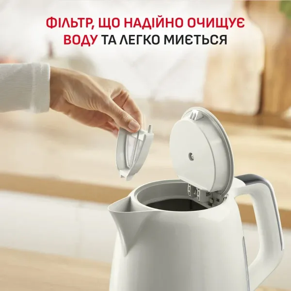 Электрочайник Soleil+ 1.7л, Strix, пластик, бежевый Tefal (KO355AE0) - Фото 6