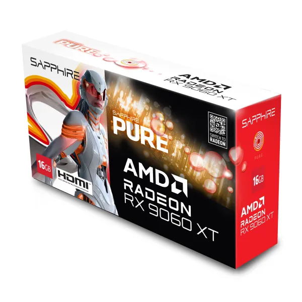 Видеокарта Radeon RX 9060 XT 16GB GDDR6 PURE GAMING OC белый SAPPHIRE (11350-02-20G) - Фото 7