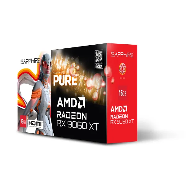 Видеокарта Radeon RX 9060 XT 16GB GDDR6 PURE GAMING OC белый SAPPHIRE (11350-02-20G) - Фото 8