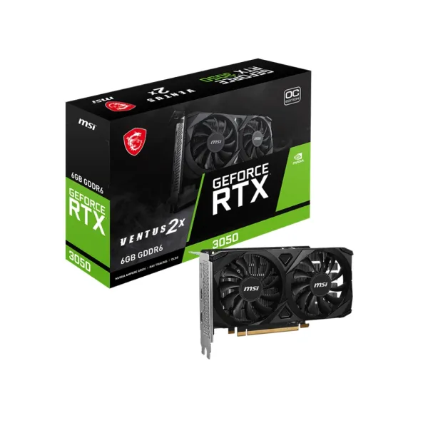 Видеокарта GeForce RTX 3050 6GB GDDR6 VENTUS 2X E OC MSI (912-V812-056) - Фото 4