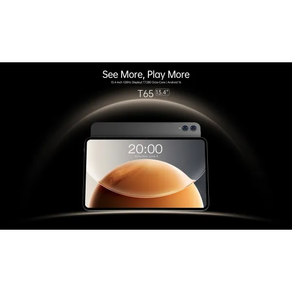 Планшет T65 13.4" 8ГБ, 128ГБ, LTE, 8000мА•ч, Android, сірий Teclast (6940709687758) - Фото 1