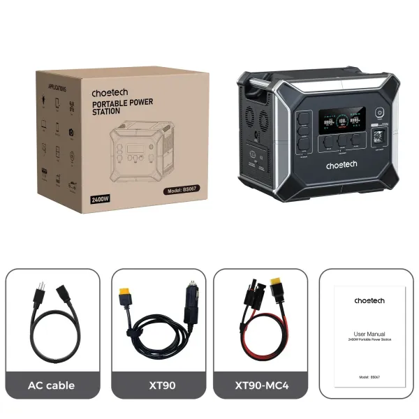 Станція зарядна 2400W з функцією ДБЖ Choetech (BS067) - Фото 2