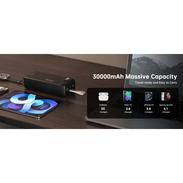 Акумулятор зовнішній Power Bank 30000mAh 22,5W Fast charging Choetech (B793) - Фото 3