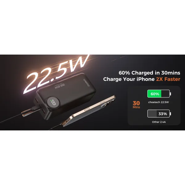 Акумулятор зовнішній Power Bank 40000mAh 22,5W Fast charging Choetech (B794) - Фото 9