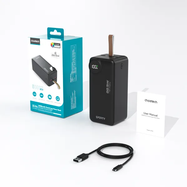 Акумулятор зовнішній Power Bank 50000mAh 22,5W Fast charging Choetech (B795) - Фото 5