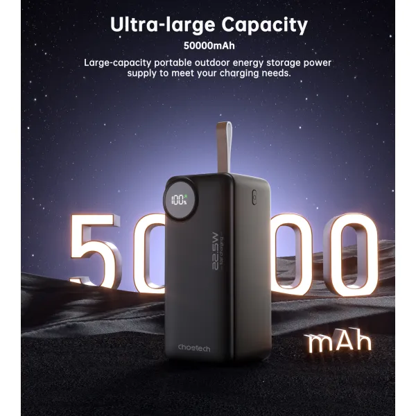 Акумулятор зовнішній Power Bank 50000mAh 22,5W Fast charging Choetech (B795) - Фото 7
