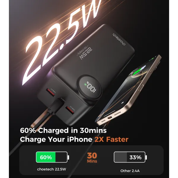 Акумулятор зовнішній Power Bank 50000mAh 22,5W Fast charging Choetech (B795) - Фото 11