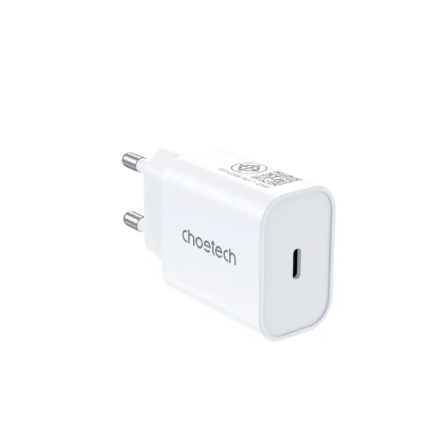 Устройство зарядное сетевое PD30W Type-C белое Choetech (PD3041-EU-WH) - Фото 1