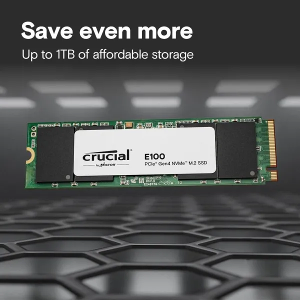 Накопитель SSD M.2 1TB PCIe 4.0 E100 Crucial (CT1000E100SSD8) - Фото 2