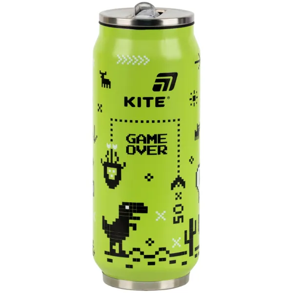 Термочашка з трубочкою, 500 мл, Game over Kite (K25-1264-1) - Фото 2