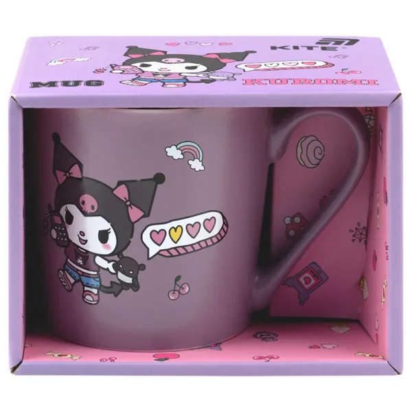 Чашка керамическая 400 мл, подарочная коробка Kuromi, HK-1 Kite (HK25-216-1) - Фото 1