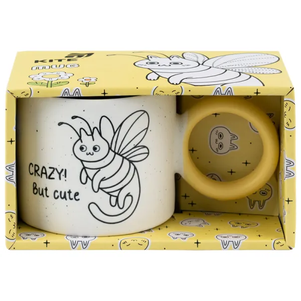 Чашка керамічна 370 мл, подарункова коробка Crazy cat Kite (K25-220-5) - Фото 4