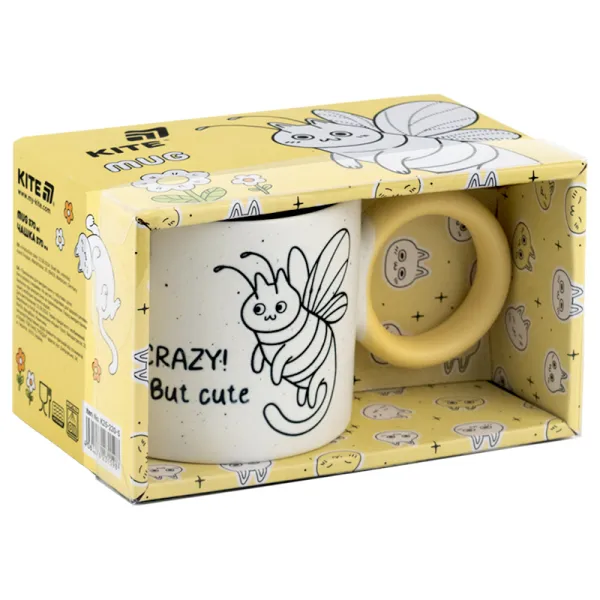 Чашка керамічна 370 мл, подарункова коробка Crazy cat Kite (K25-220-5) - Фото 4