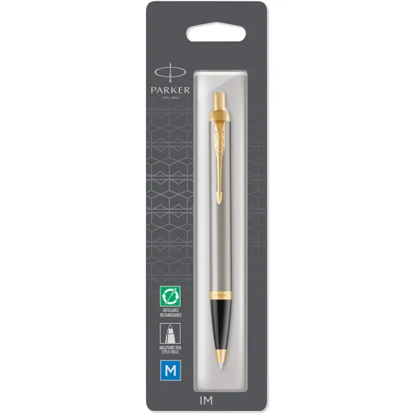 Ручка кулькова Parker IM 17 Brushed Metal GT BP блістер (22 236) - Фото 3