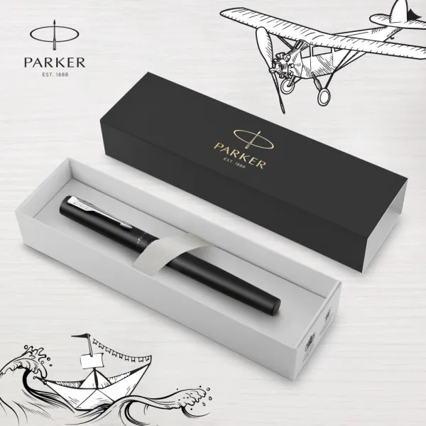Ручка перьевая Parker VECTOR 17 XL Metallic Black CT  FP M (06 012) - Фото 3