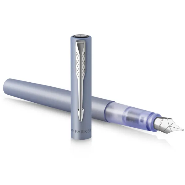 Ручка перьевая Parker VECTOR 17 XL Metallic Silver Blue CT  FP M (06 112) - Фото 2
