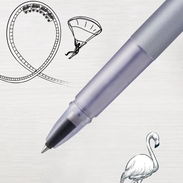 Ручка-роллер Parker VECTOR 17 XL Metallic Silver Blue CT  RB (06 122) - Фото 4