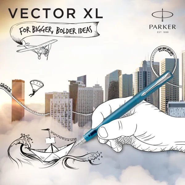 Ручка перьевая Parker VECTOR 17 XL Metallic Teal CT  FP M (06 212) - Фото 2