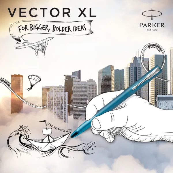 Ручка-роллер Parker VECTOR 17 XL Metallic Teal CT  RB (06 222) - Фото 2
