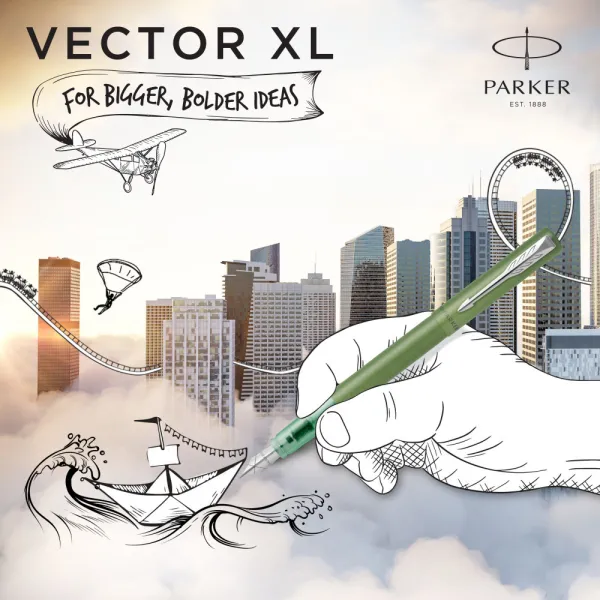Ручка перьевая Parker VECTOR 17 XL Metallic Green CT  FP M (06 312) - Фото 2