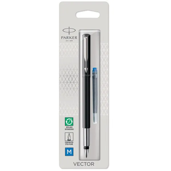 Ручка перьевая Parker VECTOR 17  Black  FP M блистер (05 116) - Фото 4