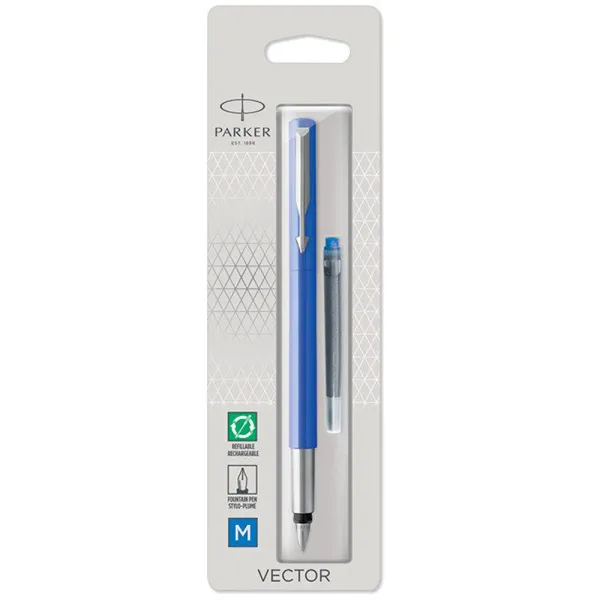 Ручка перьевая Parker VECTOR 17  Blue  FP M блистер (05 716) - Фото 2