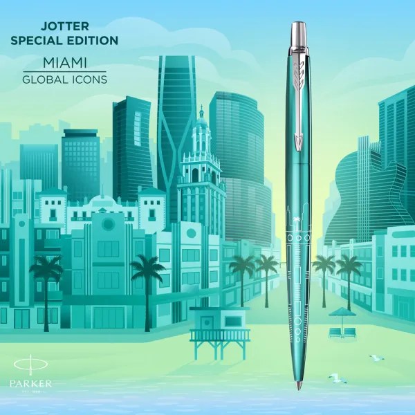 Ручка шариковая Parker JOTTER 17 SE Miami Turquoise CT BP (19 032_MIA) - Фото 1