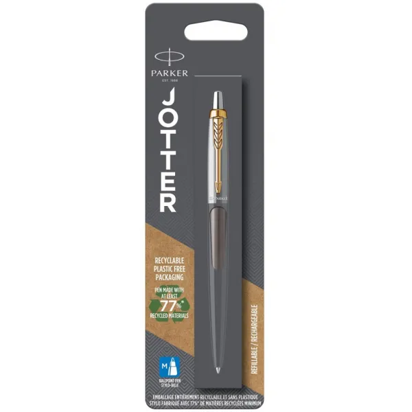 Ручка шариковая Parker JOTTER 17 Grey Lacquer GT BP блистер (14 236) - Фото 3