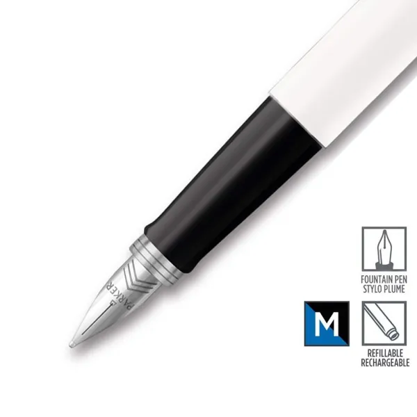Ручка перьевая Parker JOTTER 17 Originals White CT  FP M блистер (15 016) - Фото 4