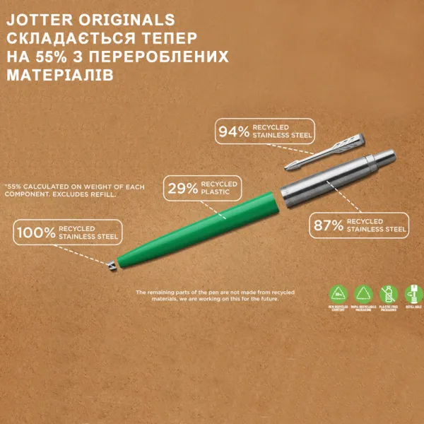 Ручка шариковая Parker JOTTER 17 Originals Black CT BP блистер (15 636) - Фото 1