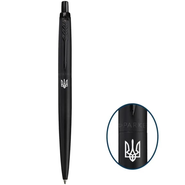 Ручка шариковая Parker JOTTER 17 XL UKRAINE Monochrome Black BT BP Трезубец (12432_TR) - Фото 5