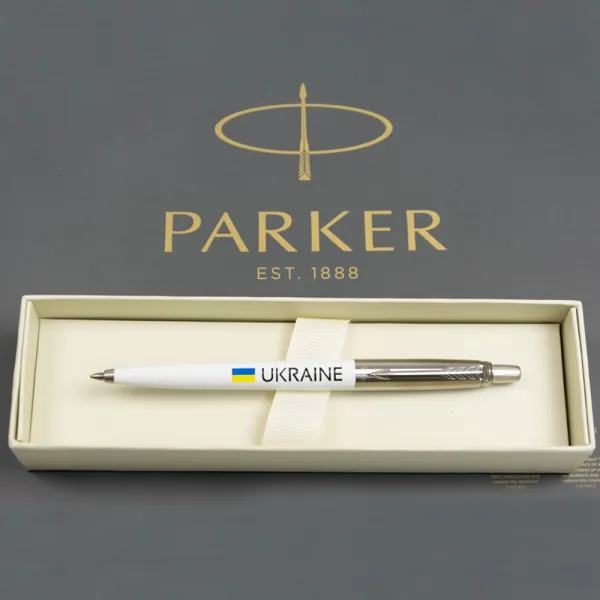 Ручка шариковая Parker JOTTER 17 Originals UKRAINE White CT BP Флаг + Ukraine (15032_T1403u) - Фото 3