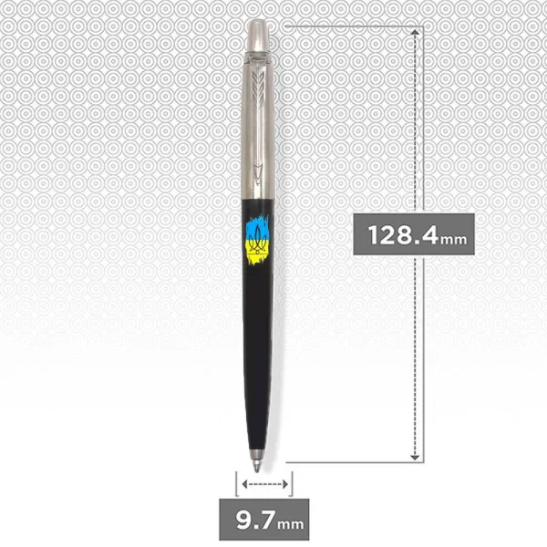 Ручка шариковая Parker JOTTER 17 Originals UKRAINE Black CT BP Тризуб фигурный на фоне флага (15632_T1026u) - Фото 5