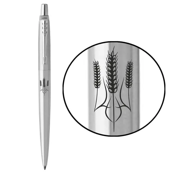 Ручка шариковая Parker JOTTER 17 UKRAINE SS CT BP Тризуб из колосков (16132_T059b) - Фото 5