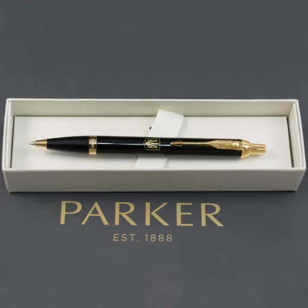 Ручка шариковая Parker IM 17 UKRAINE Black GT BP Герб Украины (22032_T005y) - Фото 4