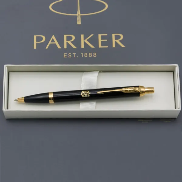 Ручка шариковая Parker IM 17 UKRAINE Black GT BP Огненный Тризуб (22032_T031y) - Фото 2