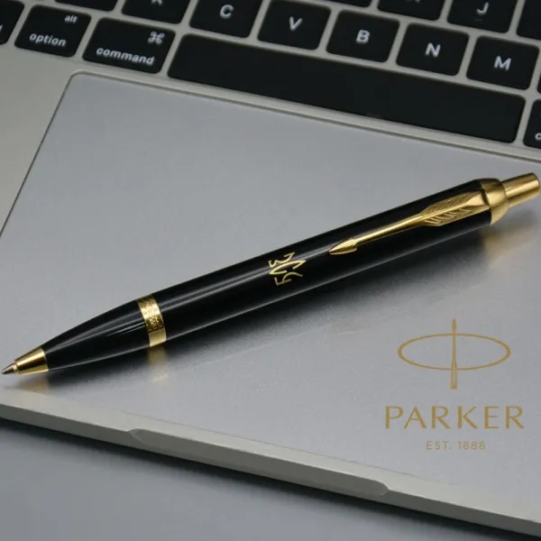 Ручка шариковая Parker IM 17 UKRAINE Black GT BP Тризуб ВСУ (22032_T039y) - Фото 4