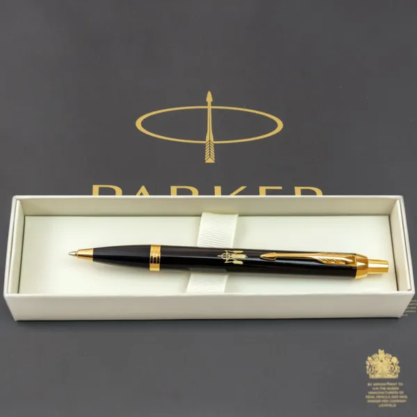 Ручка шариковая Parker IM 17 UKRAINE Black GT BP Тризуб из колосков (22032_T059y) - Фото 2
