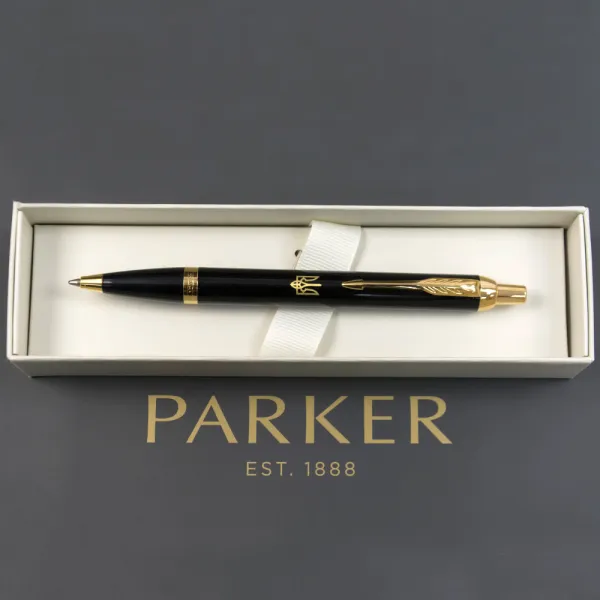 Ручка шариковая Parker IM 17 UKRAINE Black GT BP Тризуб (22032_TR) - Фото 4