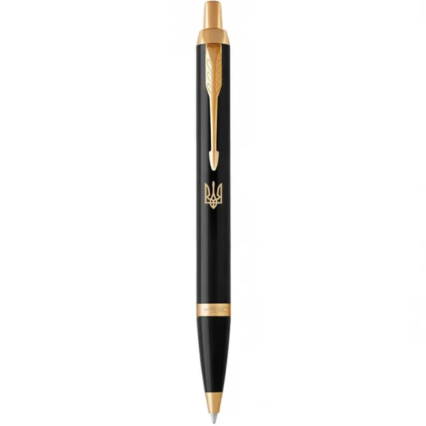 Ручка шариковая Parker IM 17 UKRAINE Black GT BP Тризуб (22032_TR) - Фото 5