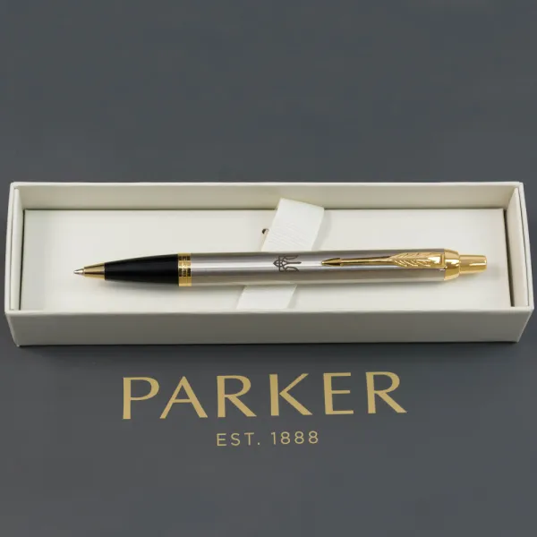 Ручка шариковая Parker IM 17 UKRAINE Brushed Metal GT BP Тризуб (22232_TR) - Фото 3