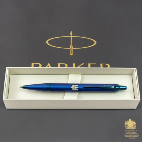 Ручка шариковая Parker IM 17 Professionals UKRAINE Monochrome Blue BP Тризуб (28132_T001y) - Фото 2