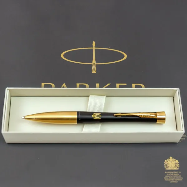 Ручка шариковая Parker URBAN 17 UKRAINE Muted Black GT BP Треизуб (30035_T001y) - Фото 2