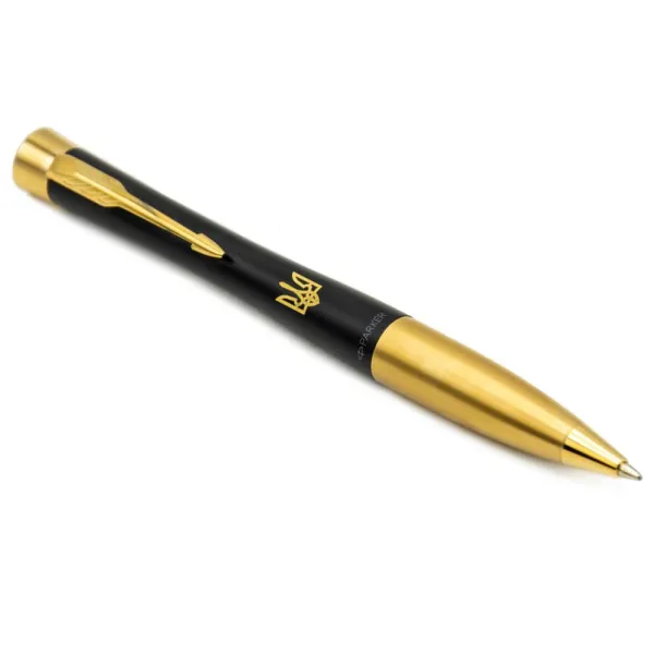 Ручка шариковая Parker URBAN 17 UKRAINE Muted Black GT BP Треизуб (30035_T001y) - Фото 3