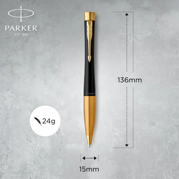 Ручка шариковая Parker URBAN 17 UKRAINE Muted Black GT BP Тризуб на торце + Слава Украине (30035_T011y) - Фото 1