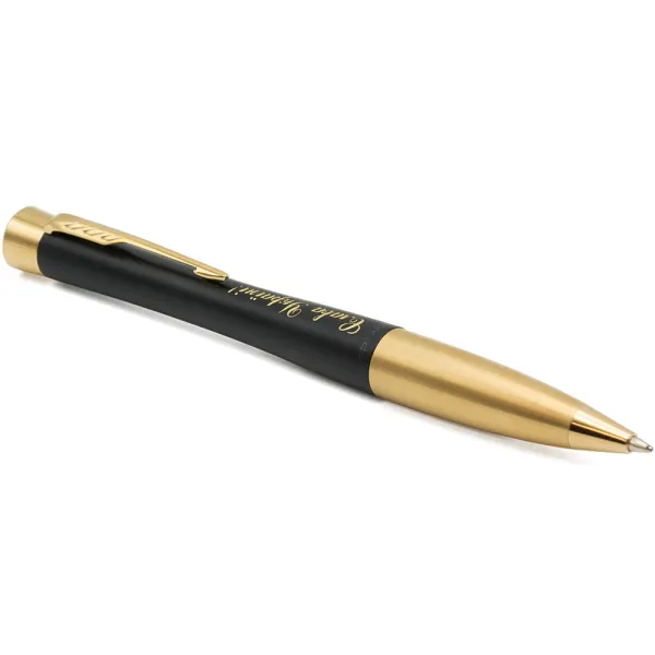 Ручка шариковая Parker URBAN 17 UKRAINE Muted Black GT BP Тризуб на торце + Слава Украине (30035_T011y) - Фото 5
