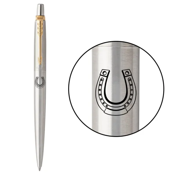 Ручка шариковая Parker JOTTER 17 DESIGN SS GT BP Подкова на счастье (16032_R106b) - Фото 3
