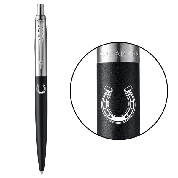Ручка шариковая Parker JOTTER 17 DESIGN Bond Street Black CT BP Подкова на счастье (16232_R107w) - Фото 4