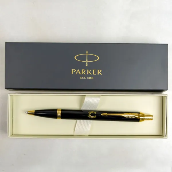 Ручка шариковая Parker IM 17 DESIGN Black GT BP Подкова на счастье (22032_R106y) - Фото 2